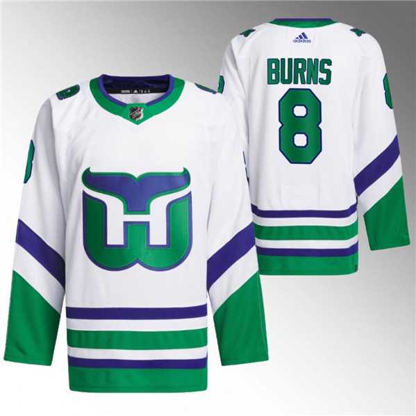 Men%27s Carolina Hurricanes #8 Brent Burns White 2023-24 Stitched Jersey Dzhi->carolina hurricanes->NHL Jersey